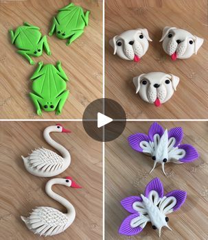 Craft Ideas For Beginners, Dough Art, Fimo Crafts, Crafts And Activities For Kids, Clay Moulding, Two Dots, Clay Animals, Dotted Line, Molding Clay