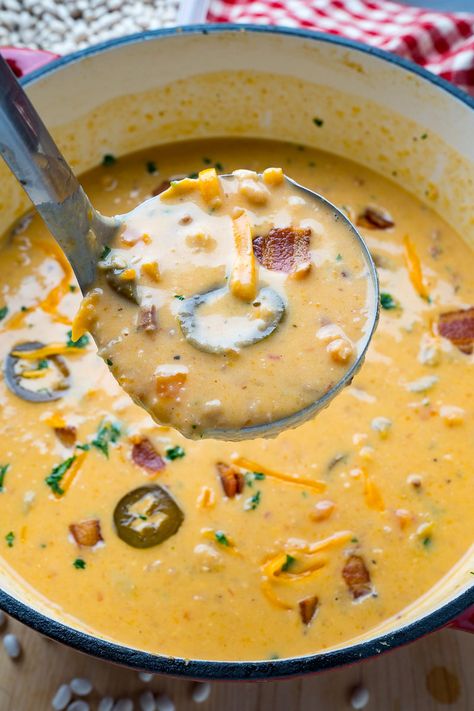 Recipes Jalapeno, Bean And Bacon Soup, Beef Soup Recipes, Vegetarian Soup Recipes, Bacon Soup, Crock Pot Recipes, Recipes Soup, Bean Soup Recipes, Jalapeno Popper