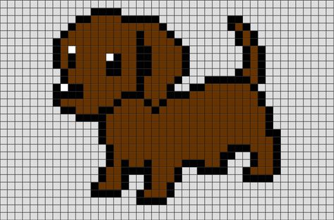 Dog Pixel Art, Grille Pixel Art, Pixel Art Ideas, Pixel Art Minecraft, Image Pixel Art, Crochet Grid, Modele Pixel Art, Pokemon Game, Simple Anime