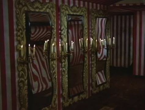 Victorian Carnival Aesthetic, Mirror House Circus, House Of Mirrors Carnival Aesthetic, Mirrors Scary, Hall Of Mirrors Circus, Gothic Carnival Aesthetic, Funhouse Mirror Room, House Of Mirrors Carnival, Freakshow Halloween Party