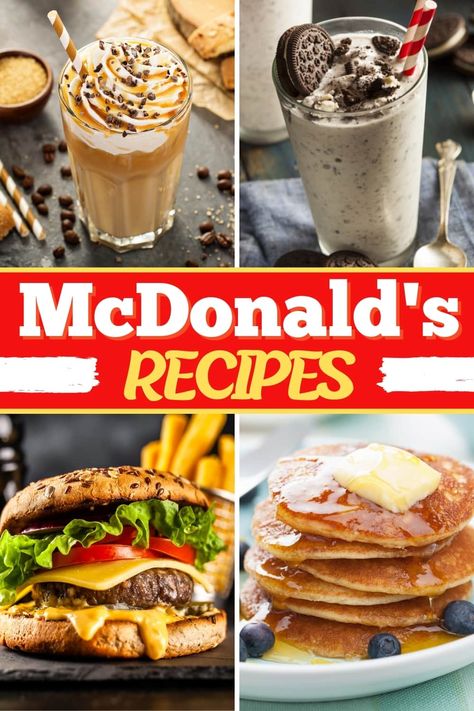 With these copycat McDonald's recipes, you can have your favorite drive-thru treats right at home! From Big Macs to French fries to breakfast. and shakes, get a true taste of McDonald's with these recipes. Mcdonald's Recipes, Mcdonalds French Fries Recipe, Costco Chicken Salad, Mcdonalds Shakes, Rv Snacks, Mcdonalds Copycat Recipes, Mcdonalds Recipes, Western Recipes, Copycat Food