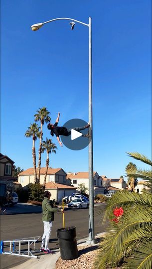 138M views · 531 reactions | WALKING ON A STREET LIGHT 😱🤯 | He did the most AMAZING stunt 😱🤯 The following video contains dangerous stunts and performances for which Xavier has been trained professionally. Do not... | By Life with Alexa | Facebook Dangerous Stunts, Stunt Video, Street Light, Walk On, Professions, Walking, Train