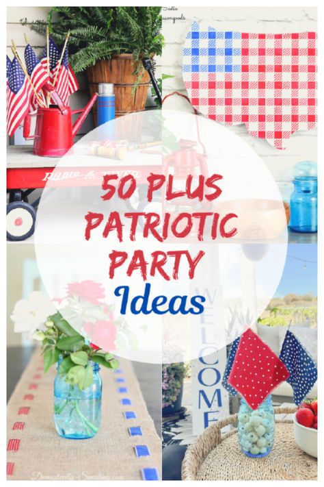 Get ready to celebrate in style with 50+ patriotic party ideas! From  decorations to mouthwatering recipes and fun-filled activities, discover everything you need to throw an unforgettable Independence Day bash, Memorial Day gathering, or Veterans Day celebration.  DIY crafts, red, white, and blue treats, outdoor games, and more.#PatrioticParty #FourthofJuly #MemorialDay #VeteransDay #RedWhiteBlue #PartyIdeas Red White And Blue Party Ideas, Labor Day Party Ideas Decorations, July 4th Party Ideas, Patriotic Party Ideas, Citizenship Party, Fun Party Crafts, Blue Treats, 4th Of July Party Ideas, Veterans Day Celebration