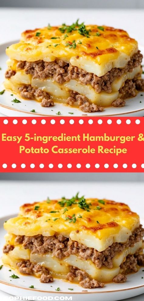 Looking for a hearty meal that delights? This Easy 5-Ingredient Hamburger & Potato Casserole is the perfect solution. It’s a quick and delicious choice for family dinner ideas that everyone will love. Potato Pizza Casserole, Hamburg Potato Casserole, Hamburger Potatoes Casserole, Potato Casserole Recipes Easy, Hamburger Casserole Recipes Easy, Easy Hamburger Casserole Recipes, Potato Hamburger Casserole, Hamburger And Potato Casserole, Hamburger Casserole Recipes