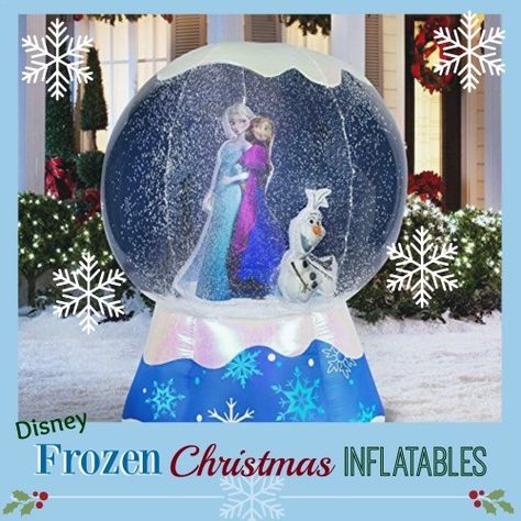 Frozen Snow Globe, Frozen Christmas Decorations, Frozen Christmas Ornaments, Olaf Ornament, Blow Up Christmas Decorations, Inflatable Christmas Decorations, Disney Christmas Tree, Frozen Birthday Theme, Frozen Christmas