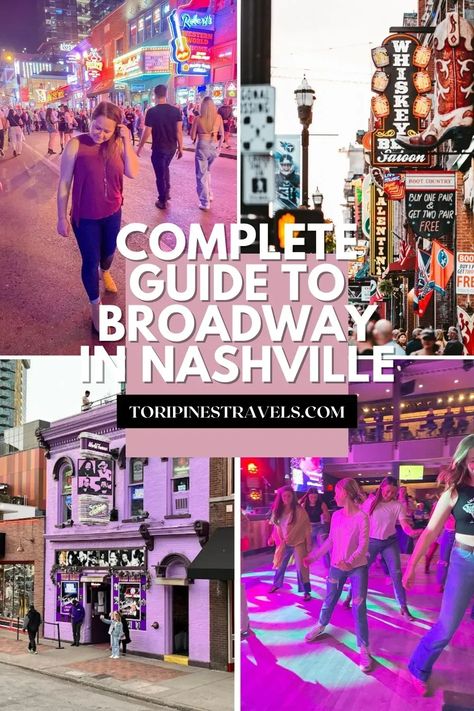 Everything you need to know about Broadway in Nashville, TN. The Honky Tonks, restaurants, and more, from a local! Nashville Off Broadway, What To See In Nashville Tn, Nashville Tennessee Nightlife, Nashville Tennessee Broadway, Opry Mills Mall Nashville Tn, Nashville Tn Things To Do, Dinner In Nashville Tn, Must Do In Nashville Tn, Nashville Broadway Aesthetic