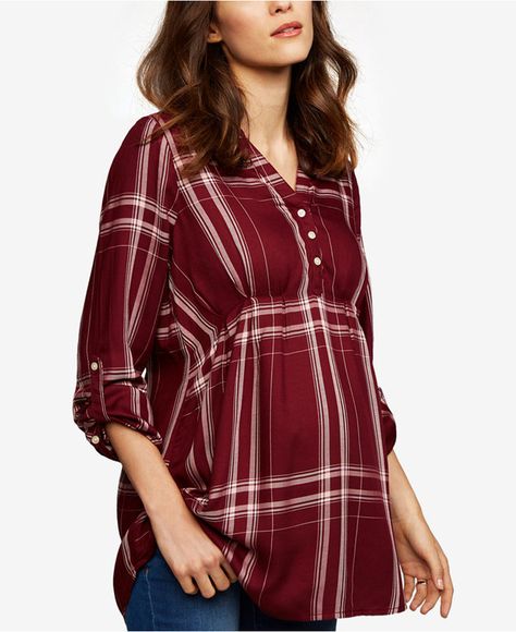 A Pea in the Pod Maternity Plaid Babydoll Tunic#ad Modest Maternity Clothes, Modest Maternity, Maternity Shirts, Maternity Photoshoot Outfits, Maternity Tunic, Tunics Online, Fall Maternity, Tattoos Animals, Maternity Shirt