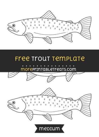 Free Trout Template - Medium Fish Patterns Printable Templates, Fish Stencil Templates Free Printable, Trout In The Classroom, Felt Fish Pattern Free Templates, Trout Drawing Simple, Fish Templates Free Printable, Fish Patterns Printable, Fish Template Printable, Fish Template Printable Free Pattern