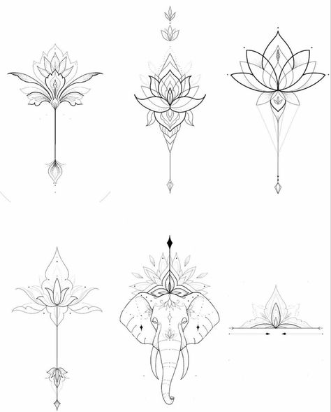 Lotusblume Tattoo, Lotus Tattoo Design, Hand And Finger Tattoos, Mandala Tattoo Design, Tattoo Style Drawings, Spine Tattoos, Art Tattoos, Elegant Tattoos, Fine Line Tattoos