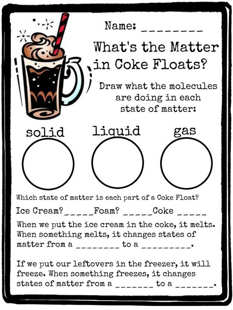 States of Matter Coke Float States Of Matter Experiments For Kids, States Of Matter Bulletin Board, States Of Matter Experiments, States Of Matter Root Beer Float, Root Beer Float States Of Matter, States Of Matter Project, States Of Matter Activities, Matter Experiments 2nd Grade, States Of Matter Experiments 2nd