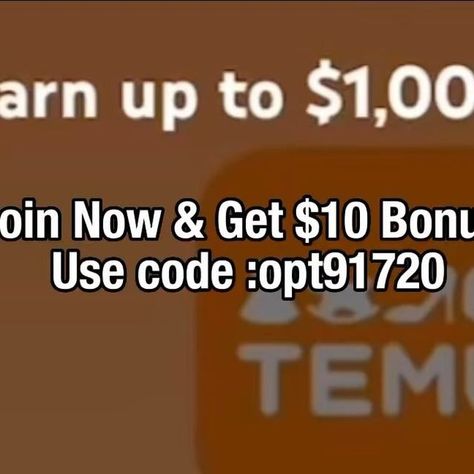 TheTEMUHUstle on Instagram: "Join Temu's affiliate program and earn up to 20% commission on purchases made through your unique referral link. Plus, get bonuses for referring new users link in BIO and affiliates. Sign up now! USE code : opt91720" Poshmark Referral Code, Temu Codes 2023, Temu Codes, Online Shopping Hacks, Side Hustles, Free Money, Shopping Hacks, Affiliate Programs, Promo Codes