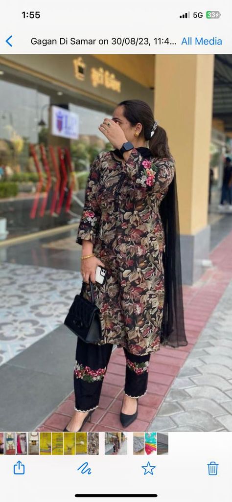 Matching Suit Designs, Winter Punjabi Suits For Women, Printed Velvet Suits Women Indian, Printed Punjabi Suits, Black Suit Designs, Ladies Suit Design, Fancy Dress Material, Cotton Suit Designs, Velvet Suit Design