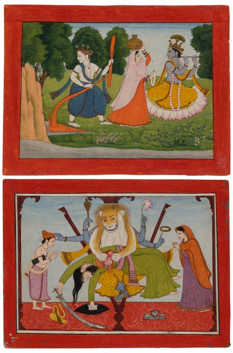 Guler Painting, Kangra Painting, Kali Images, Goddess Kali Images, Brooklyn Museum Of Art, Two Paintings, Goddess Kali, Miniature Paintings, Asian Painting