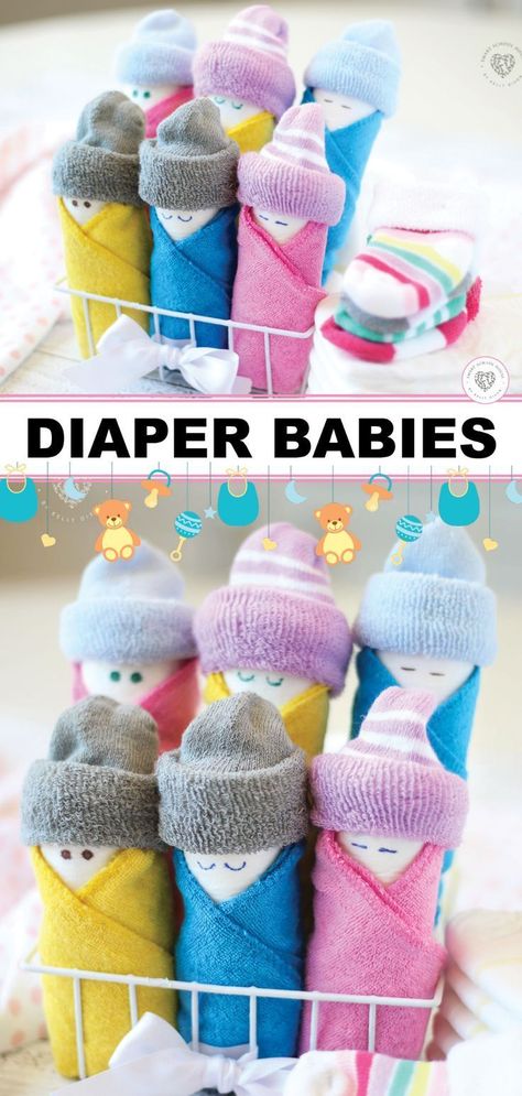 Socks Gifts, Diaper Gifts, Cute Craft, Baby Shower Crafts, Diy Baby Shower Gifts, Cadeau Baby Shower, Baby Washcloth, Diy Bebe