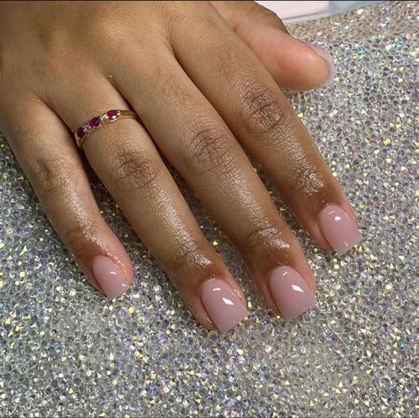 Short Nail Pink, L Nails, Short Classy Nails, Clean Girl Nails, Natural Nails Manicure, Overlay Nails, Neutral Pink, Colored Acrylic Nails, Work Nails