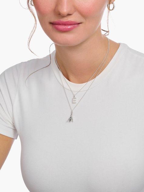 Thomas sabo eiffel tower pendant necklace: romantic, memorable, silver, adjustable length. Necklace with eiffel tower Length Necklace, Recycled Silver, Thomas Sabo, Order Online, Eiffel Tower, 12 Months, How To Memorize Things, Tower, Pendant Necklace