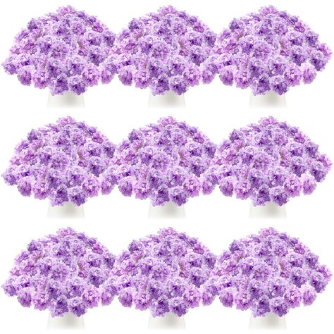 PRICES MAY VARY. Convenient Artificial Hydrangeas Set: this package includes 100 artificial hydrangeas in purple, and 100 stems, offering you the flexibility to mix and match or create multiple arrangements; These hydrangeas are suitable for DIY projects or for adding a touch of elegance to your events or occasion; Please note that the flower heads and the stems are separated, need to be manually installed Ideal Size for Most Spaces: measuring about 7.48 inches in head diameter, 3.6 inches in he Purple Graduation Centerpieces, Purple Sweet 16 Decorations Centerpieces, Enchanted Table Setting, 50 Shades Of Purple Birthday Party, Purple Party Decorations Birthday, Purple And Gold Party Decorations, Lilac Quinceanera Decorations, 40th Birthday Table Decorations, Purple Birthday Party Decorations