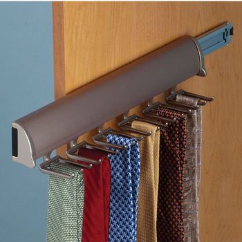 Hafele Tie/Belt/Scarf Racks - Closet Organizers | KitchenSource.com Wardrobe Fittings, Organization Wardrobe, Scarf Rack, Belt Rack, Tie Hanger, Closet Rods, Tie Organization, Tie Rack, Door Organizer