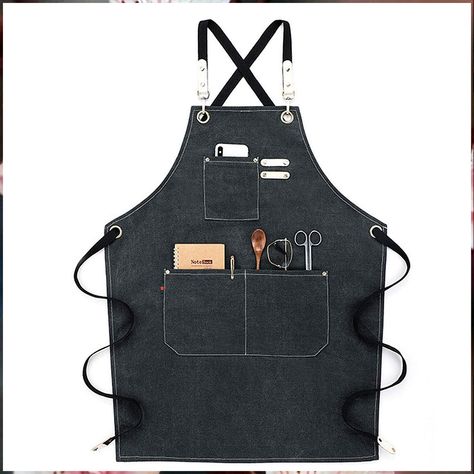 fayengan Heavy Duty Apron Woodworking Waxed Canvas Work Apron with Pockets Tools Apron, Adjustable Safety Aprons (Color : Black, Size : X-Large) Grey Apron, Woodworking Apron, Restaurant Aprons, Barista Apron, Tool Apron, Barber Apron, Cross Back Apron, Work Apron, Shop Apron