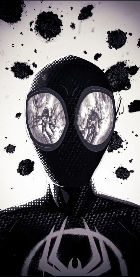 Black and White portrait of Miles Morales from Spiderman Across the spider verse Wallpaper Spiderman Comic Art, Miles Spiderman, Image Spiderman, Spiderman Drawing, Miles Morales Spiderman, Spiderman Artwork, Pahlawan Marvel, Spider Art, Spiderman Pictures