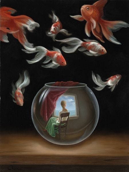 Samy Charnine | The Sea Inside Dali Paintings, Surreal Artwork, Social Art, Architecture Tattoo, Surrealism Painting, Visionary Art, Artist Paint, Fish Art, Funny Art