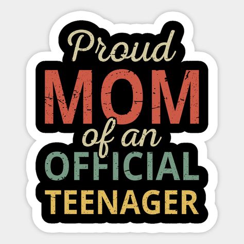 Vintage retro design, perfect for a proud mom of an official teenager to wear on her son's or daughter's 13th Birthday! 'Proud Mom Of An Official Teenager' quote for a mother of a 13 years old boy or girl. Do you love your now official teenager son or daughter? Accentuate your style with this art or give it to your mom on Mother's Day! Great gift for your friend who's now a mother of teenagers, your wife to wear on your teenager son's or daughter's 13th birthday party, or your awesome mom. -- Ch 13th Birthday Quotes Daughters, 13 Birthday Quotes Daughters, 13th Birthday Wishes, 13 Year Girl, 13th Birthday Party, Bday Wishes, Plant Activities, Birthday Quotes For Me, Awesome Mom