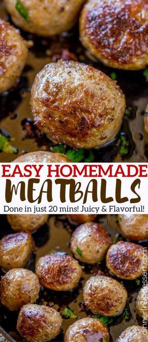 Easy Homemade Meatballs made in just 20 minutes that are moist, crispy on the outside and fluffy on the inside. Perfect for all your meatball recipes, and easy to freeze! Meatball Variations, Easy Homemade Meatballs, Homemade Meatballs Easy, Homemade Meatballs Recipe, Diy Easy Recipes, Meatball Recipes Easy, Meatballs Easy, Beef Meatballs, Homemade Meatballs