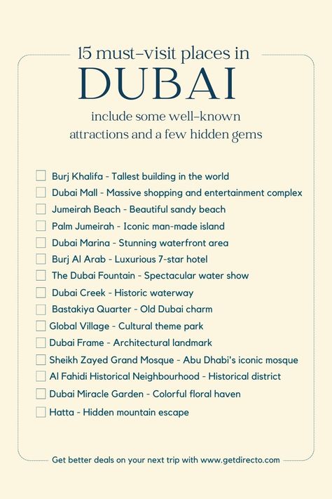 to do Checklist place to visit in Dubai Template free bucket list to-do Visit Dubai Things To Do, Must Do In Dubai, Dubai Must Do Things To Do, Dubai Travel List, Things To Do In Dubai Bucket Lists, Dubai Visiting Places, Dubai Places To Visit Bucket Lists, Traveling To Dubai, Dubai To Do List