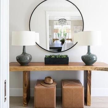 Stools Under Console Table Design Ideas Console Table Design Ideas, Live Edge Console Table, Brooke Wagner Design, Brooke Wagner, Table Design Ideas, House Lamp, Console Table Design, Foyer Table, Modern Entryway