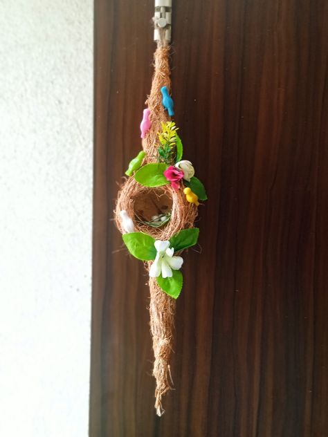 🕊🦜Coconut shell craft 💗Bird nest with coconut husk craft Coconut Husk Craft Ideas, Coconut Shell Crafts, Coconut Husk, Shell Craft, Prize Winning, First Prize, Coconut Shell, Easy Paper Crafts, Shell Crafts