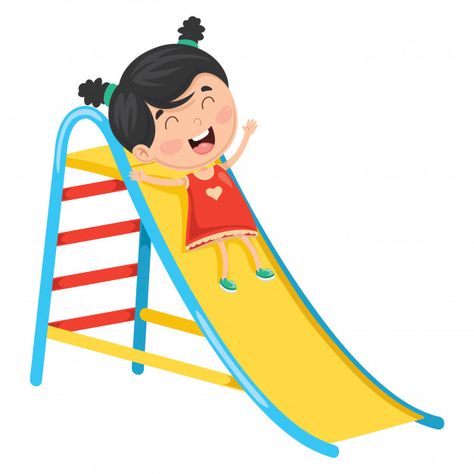 Vector illustration of kid sliding | Premium Vector #Freepik #vector #school #kids #children #summer School Playground Design, Motion Images, Cute Slides, School Playground, Kids Vector, Kids Clipart, Up Book, Kids Slide, Night Ideas