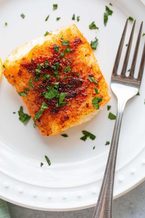 Air fryer cod is easy to make and cooks up in only 10 minutes! This recipe for air fryer cod with no breading is flavorful and delicious. Air Fryer Cod Recipe, Air Fryer Cod, Recipe For Air Fryer, Fried Cod, Cod Recipes, Bean Soup Recipes, Lemon Vinaigrette, Bean Soup, Fish Dishes