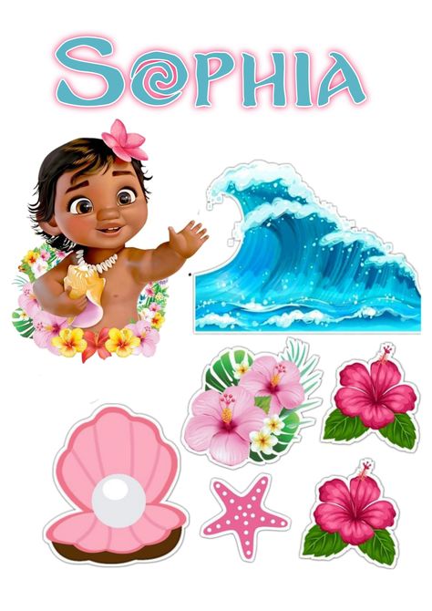 Moana Cake Topper, Festa Moana Baby, Moana Bebe, Moana Cake, Moana Disney, Moana Themed Party, Birthday Cake Topper Printable, Disney Moana, Happy Birthday Cake Topper