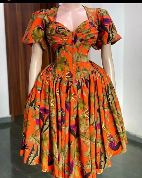 Gathers Gown, Trending Ankara Gowns, Model Wax, Styles Ankara, Classy Short Dresses, Shweshwe Dresses, Chic Dress Classy, Ghanaian Fashion, Short African Dresses