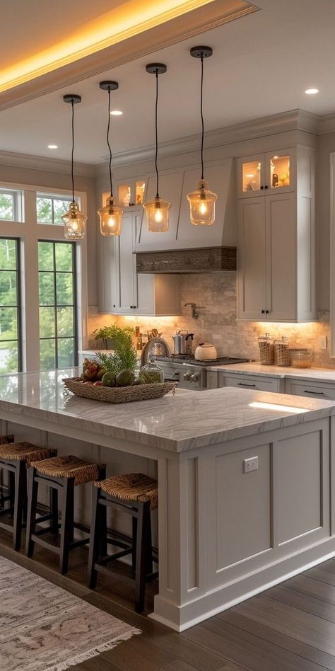 #follow #kitchendecor #kitchen #house #home #homedecorideas #homedecor #lifestyle #blogging #blogger #blog Dream Life House, تصميم للمنزل العصري, Dream Kitchens Design, Dream House Rooms, Kitchen Inspiration Design, Studio Mcgee, Dream House Interior, Large Kitchen, Kitchen Remodel Idea