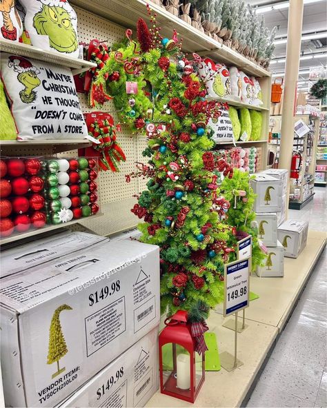 ok now i need a Grinch tree from Hobby Lobby! 😍 so pretty!! 🎄💚 Decorated Grinch Tree, Hobby Lobby Grinch Tree, Grinch Christmas Tree Ideas, Christmas Tree Grinch, 2024 Holidays, Christmas Sleepover, Grinch Tree, Grinch Decorations, Grinch Trees