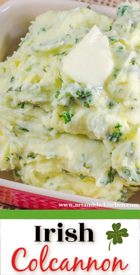 Colcannon is a traditional Irish recipe of mashed potatoes with kale, butter and milk. It is a great dish to serve on St. Patrick's Day! Comfort Food Sides, Irish Mashed Potatoes, Irish Colcannon, Irish Recipes Traditional, St Patricks Day Food, Vegetable Side Dishes Recipes, Milk It, Mashed Potato Recipes, Fast Easy Meals