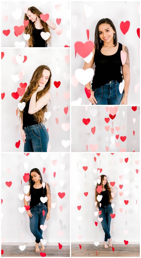 Heart Streamers, Valentine Backdrop, Valentine Mini Session, Styled Photoshoot, Valentine Photo Shoot, Valentinstag Party, Valentine Picture, Valentines Inspiration, Photography Mini Sessions