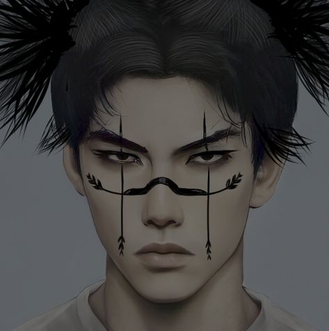 Anime Face Painting Ideas, Choso Jjk Realistic, Choso Face Painting, Choso Jjk Makeup, Choso Cosplay Male, Anime Face Painting, Black Face Paint Ideas, Halloween Make Up Men, Anime Face Paint