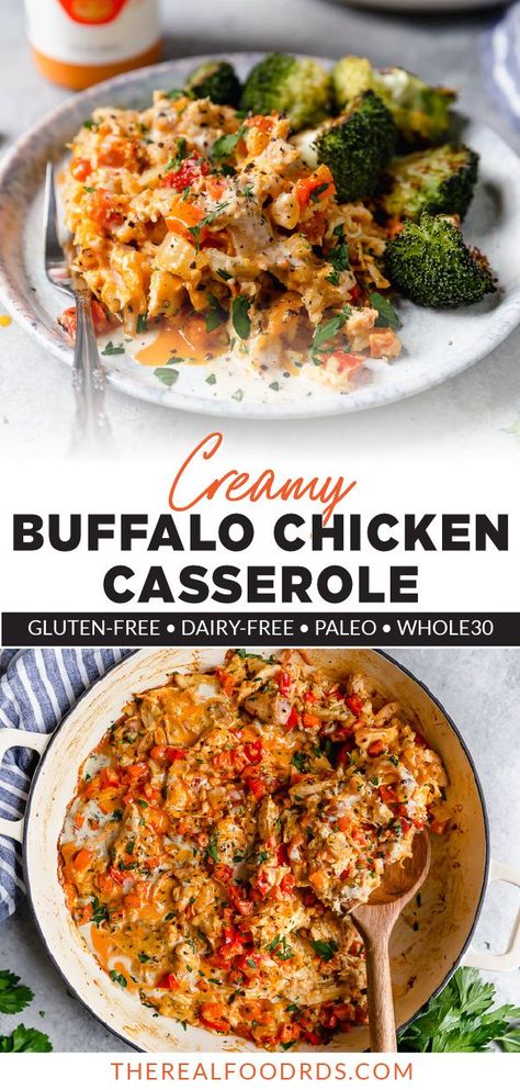 Creamy Buffalo Chicken, Buffalo Chicken Casserole, Dairy Free Low Carb, Low Carb Low Fat Recipes, Dairy Free Dinner, Macro Friendly Recipes, Boiled Egg Diet Plan, Diet Recipes Easy, Best Low Carb Recipes