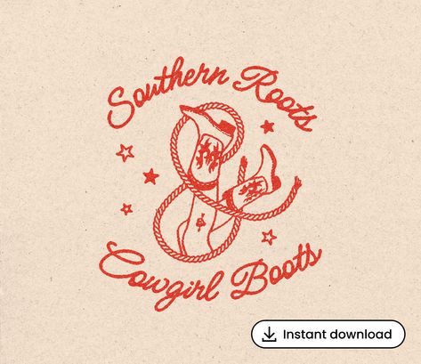 Cowboy Boots Graphic Design, Cowgirl Hat Illustration, Cowgirl Boots Illustration, Vintage Cowgirl Illustration, Coastal Cowgirl Illustration, Southern Graphic Design, Pin Up Cowgirl Tattoo, Country Graphic Design, Cowgirl Graphic Design