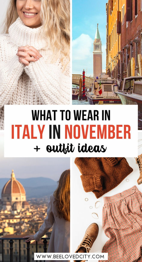 Heading to Italy in November? From Venice to Rome, pack smart with versatile outfits for cooler fall days. Layer up for stylish comfort as you explore iconic cities like Milan and Venice. Whether you're visiting Sicily’s mild November weather or navigating Europe's autumn chill, we've got outfit ideas that blend fashion with function. Get packing tips to make sure you're ready for Italy’s November adventures! #ItalyOutfits #VeniceInNovember #PackingForItaly