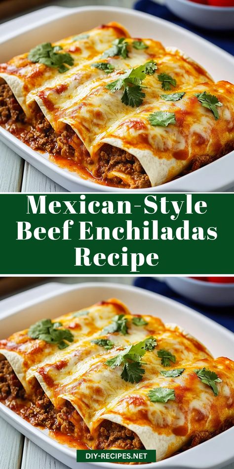 Bring Mexican flavors to your table with these beef enchiladas. Made with a perfect blend of spices, beans, and a tangy red sauce! Best Beef Enchiladas With Red Sauce, Red Chili Beef Enchiladas, Enchiladas Recipe Beef, How To Make Enchiladas Beef, Hamburger Enchiladas Easy, Beef Enchiladas With Red Sauce Authentic, Best Ground Beef Enchiladas, Beef And Bean Enchiladas With Red Sauce, Homemade Beef Enchiladas