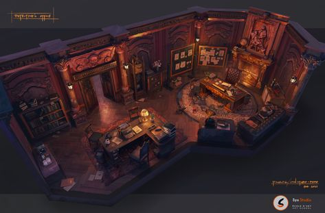 Detective Room Acnh, Detectives Office, Detective Office, Mystery Board, Interior Concept Art, Dungeon Room, Fantasy Rooms, Star Wars Vehicles, House Design Pictures