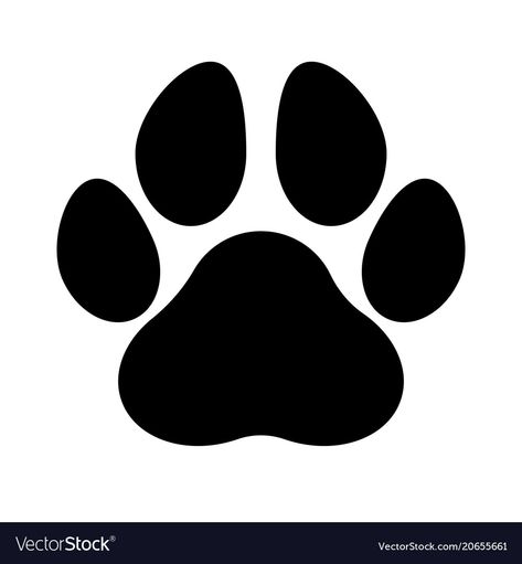 Panther Paw Drawing, Dog Paw Print Silhouette, Paw Illustration Dog, Dog Paw Silhouette, Dog Siluette, Black Silhouette Art Ideas, Dog Paw Illustration, Dog Paw Outline, Paw Print Stencil