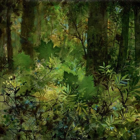 Claire Sherman, Spiral Design Art, Diy Sketch, Jungle Painting, Abstract Expressionist Art, Forest Mural, Jungle Art, Forest Illustration, Forest Painting