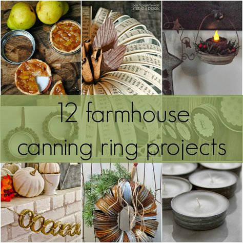 From The Farm Blog Hop & What To Do With Canning Jar Rings Jar Rings Crafts, Canning Jars Crafts, Mason Jar Lids Crafts, Jar Lid Crafts, Diy Harry Potter Crafts, Diy Canning, Diy Crafts For Boyfriend, Canning Jar Lids, Canning Lids