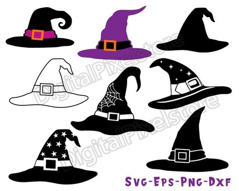 How To Draw A Witch Hat, Witches Hat Drawing, Witch Hat Doodle, Witches Hat Doodle, Witch Hat Drawing, Witch Hat Svg, Drawing Hats, Which Hat, Witch Pictures