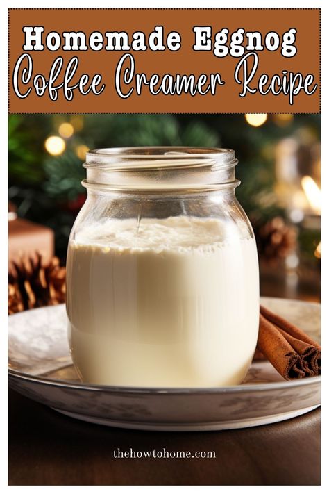 Eggnog Creamer Recipe, Apple Coffee Creamer, Homemade Coffee Creamers, Homemade Coffee Creamer Healthy, Eggnog Creamer, Eggnog Coffee Creamer, Powdered Coffee Creamer Recipe, Mocha Coffee Creamer Recipe, Coffee Creamer Bottle Crafts