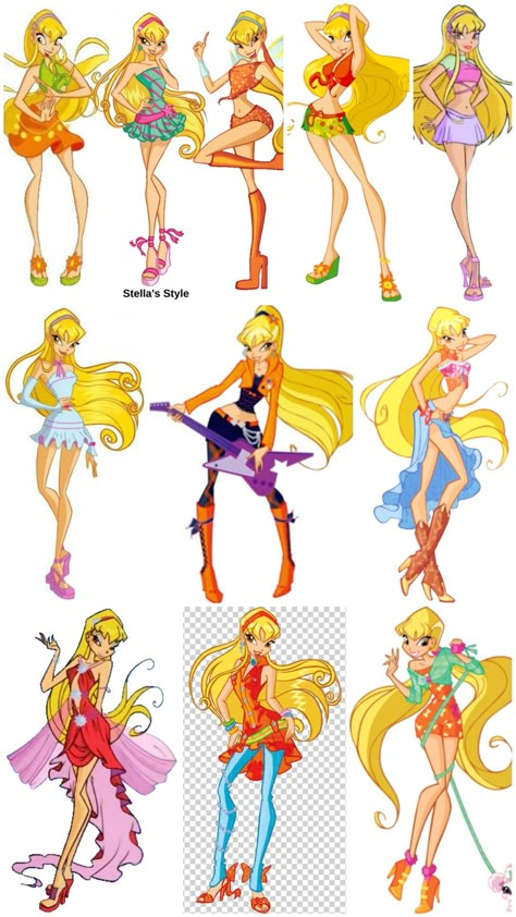 Stella Winx Club All Outfits, Winxcore Outfits, Winx Aesthetic Outfit, Stella Winx Club Costume, Winx Club Stella Outfit, Winx Club Casual Outfits, Winx Stella Outfits, Stella Winx Club Outfit, Stella Outfits